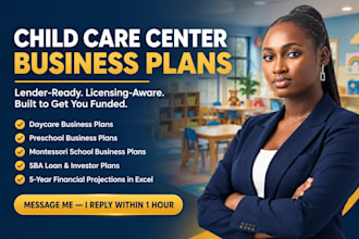 write child care center business plan with financials