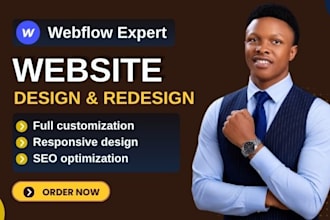 be webflow expert for webflow website design, development, webflow landing page