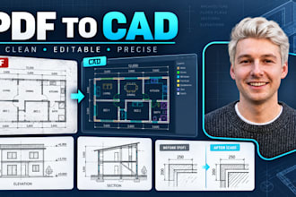convert PDF to cad dwg and redraw architectural plans accurately