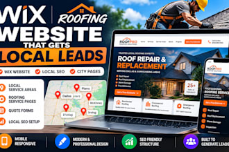 build wix roofing website with local SEO service area pages