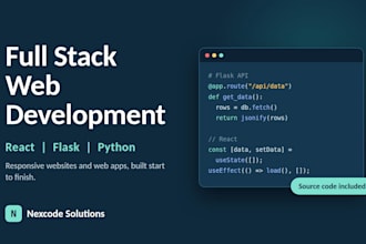 build a responsive full stack website using react and flask