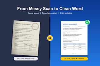accurate typing of PDF and scanned documents into word