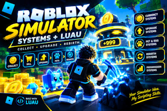 build custom roblox simulator systems, roblox combat, and mechanics in lua