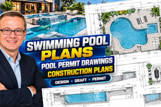 design swimming pool plans, pool permit drawings and construction plan