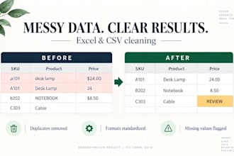 clean and format your excel or CSV data