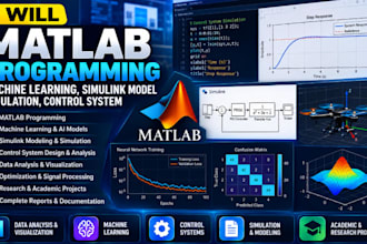 matlab programming, machine learning, simulink model, simulation, control system