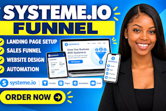 build systeme io funnel landing page systeme io website automation