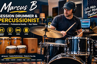 record professional drums, conga, bongo for your song