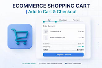 create ecommerce shopping cart with add to cart and checkout
