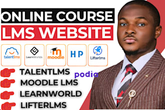set up your elearning on talentlms, learnworlds, moodle, podia, h5p or lifterlms