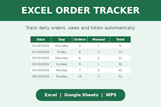 create an excel order tracker