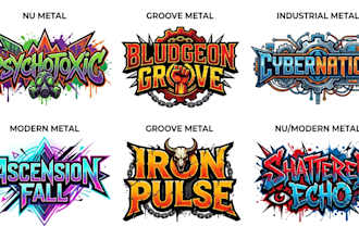design  groove metal industrial metal and modern metal logo
