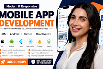 develop custom andriod ios mobile app flutter react native ai app creation