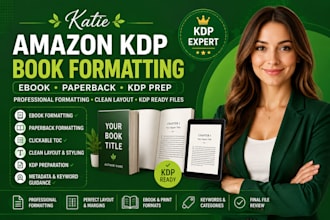 format your book for amazon KDP ebook and paperback