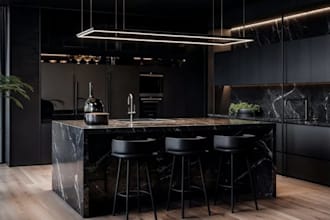 design mozailk kitchen with custom cabinets, 3d layouts, elevation, shop drawing