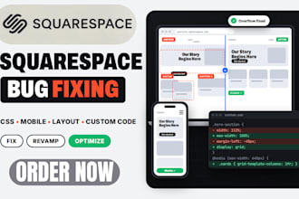 fix squarespace bug css errors mobile responsiveness custom code redesign sqaure