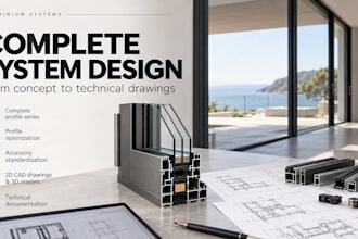 design a complete aluminium system series for windows and doors