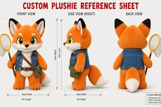 create plush toy tech pack, mascot plush spec sheet, stuffed toy design