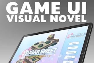 create visual novel UI, dialogue boxes, menus and hud, professional 2d game UI