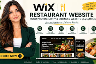 do wix restaurant website food photography business website develoment wix