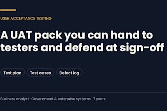 write a uat test plan and test cases for your software