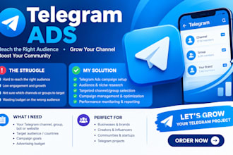 run targeted telegram ads, marketing, telegram promotion and growth campaigns