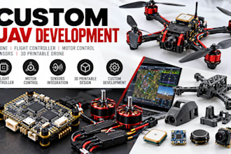 develop custom uav, flight controller, motor control, sensors 3d printable drone