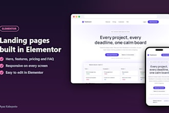 design a wordpress landing page in elementor pro or a one page website