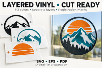 prepare color separated layered vinyl cutter files with registration marks