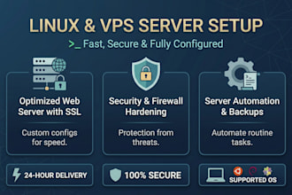 setup and configure your vps, cloud server, or custom script