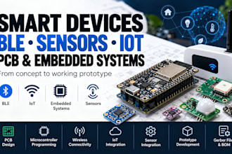 design smart devices, ble, sensors, iot pcb and embedded microcontroller systems
