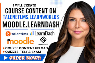 create lms online course content, elearning course curriculum, and video course