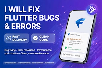 develop flutter mobile app, fix bugs and add new features