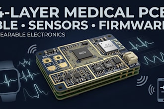 design 4 layer medical wearable pcb, ble, sensors and embedded firmware