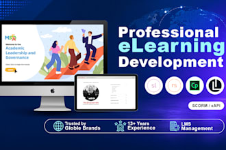 design custom elearning, storyline, rise 360, scorm and lms training modules