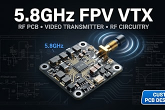 design 5 8ghz fpv vtx transmitter, video transmitter pcb with rf circuitry