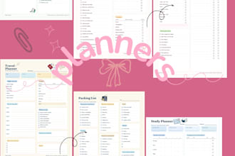 custom printable planners, habit tracker and budget planner