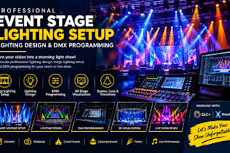 design event stage lighting setup lighting design and dmx programming for show