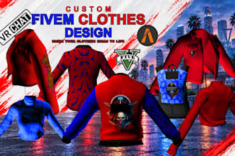 model custom fivem clothing, vrchat clothes, fivem kuttes  3d clothe  eup fivem