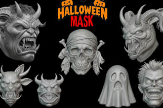 sculpt halloween mask 3d mask cosplay mask 3d wearable mask stl for 3d printing