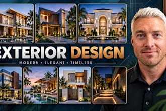 design modern house exteriors with facade plans and realistic 3d renders
