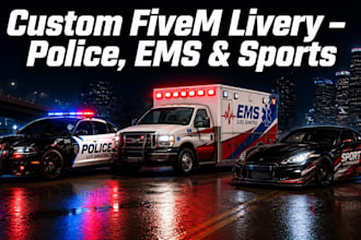 design custom livery for fivem ems, police, sports vehicles