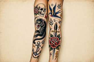 create a bold american traditional tattoo design