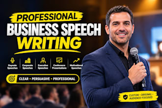 write a professional business, keynote or presentation speech
