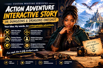 write action adventure interactive story or dungeons and dragons oneshot story