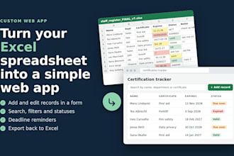 turn your excel spreadsheet into a simple web app