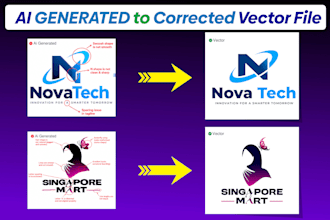 ai generated logo convert to professional vector and source file
