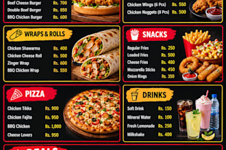 edit and update your resturant menu professionally
