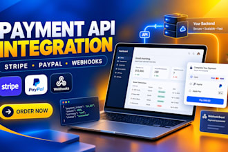 integrate stripe paypal API payment gateway webhooks and backend API