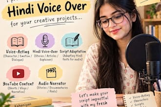 record an expressive and emotional hindi voice over